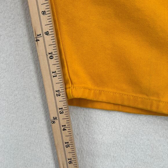 RODIN Vintage Y2K 80s 90s Pleated Denim Shorts Womens Small 27 Mustard Yellow - Picture 16 of 16